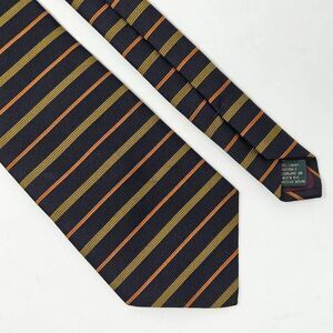 J CREW SILK TIE BLUE YELLOW ORANGE WOVEN STRIPE MADE BY HAND 3.75" X 57"